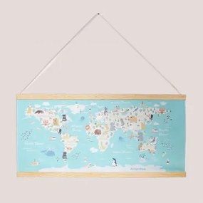 Mappa decorativa per bambini del mondo Multicolore Fresh - Sklum