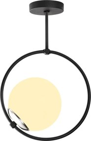 Lampadario nero con paralume in vetro Chandelier – Opviq lights
