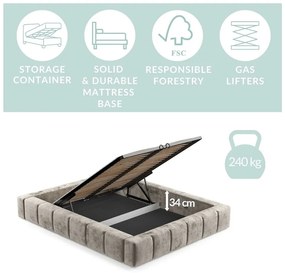 Letto matrimoniale imbottito marrone con spazio contenitivo e rete 180x200 cm Aruba L - Maison de Rêve