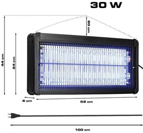 Trappola elettrica per insetti 2x15W/230V, copertura 120 m²