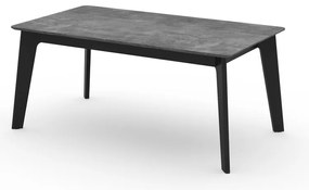 Tavolo da pranzo pieghevole nero con piano in cemento 100x180 cm Shadow - TemaHome