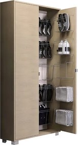 Armadio doppio a 2 ante con scarpiera in legno 84x190h cm Olmo Perla