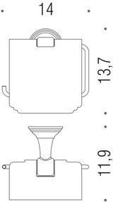 Colombo design Hermitage b3391 Porta Rotolo Coperto in Hps oro