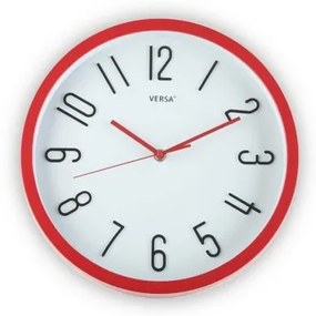 Orologio da Parete Rosso Plastica (Ø 30 cm)