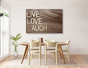 Stampa su tela – Con parole - Live Love Laugh