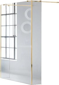 Box doccia walk-in Wens, vetro 6 mm, H 200 cm, profilo dorato