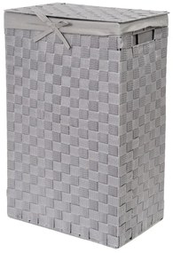 Cesto da bucato grigio con coperchio Cesto da bucato in lino, altezza 60 cm - Compactor