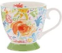 Tazza tè fiori verde in New Bone China, 450 ml