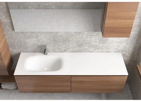 Kamalu - specchio bagno 155cm pensile contenitore a destra  sp-155s