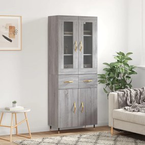 Credenza Grigio Sonoma 69,5x34x180 Cm İn Legno Multistrato /