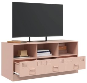 Mobile porta tv rosa 99x39x44 cm in acciaio