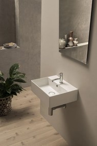 Ceramica Globo T-Edge Lavabo 46x37 Sospeso O Appoggio in ceramica Bianco Lucido