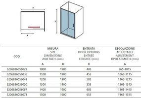 Porta Doccia H190 Scorrevole Trasparente 6mm Anti Calcare - Karag Flora 500