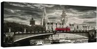 Stampa su tela Westminster e bus rosso, multicolore 140 x 70 cm