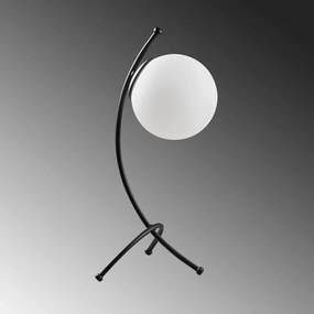 Lampada da tavolo bianca e nera con paralume in vetro (altezza totale 43 cm) Yay – Opviq lights