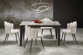 Tavolo Felix allungabile effetto marmo grigio/nero L141-201 cm
