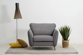 Poltrona in velluto a coste grigio scuro Paris - Scandic