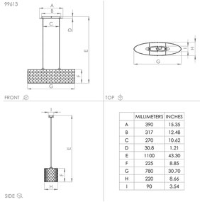 Lampadario Moderno Marasales 2 Luci Acciaio Nero