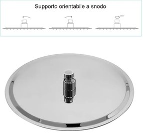 Set doccia con miscelatore, braccio verticale 30 cm e soffione 25cm cromo design tondo