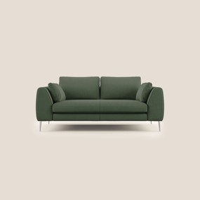 Plano divano moderno in microfibra tecnica smacchiabile T11 verde 196 cm