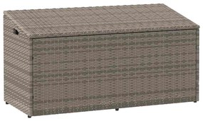 Baule Da Giardino Grigio 110x50x58 Cm İn Polyrattan /