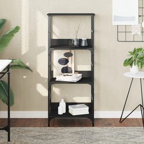 Libreria Nera 50x33x117,5 Cm İn Legno Multistrato /