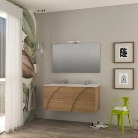 Mobile bagno sospeso con lavabo L 120 x H 55 x P 46 cm rovere tabacco Monica