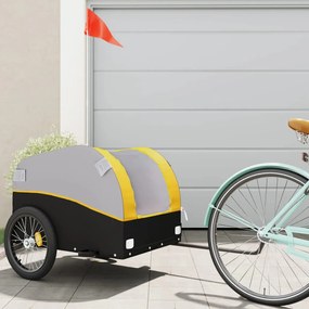 Rimorchio Da Bici Nero E Giallo 45 Kg İn Ferro /