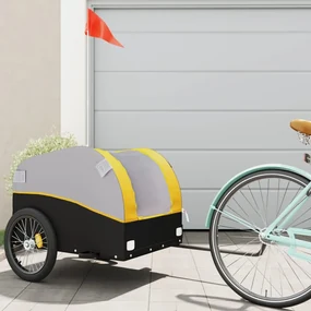Rimorchio Da Bici Nero E Giallo 45 Kg İn Ferro /