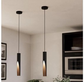 Eglo 900874 - Lampadario LED a sospensione con filo BARBOTTO 1xGU10/4,5W/230V nero/marrone