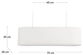Kave Home - Plafoniera Palette bianco 20 x 75 cm