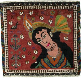 Shiraz Tappeto 60 x 60 Rosso (Iran) Annodato A Mano