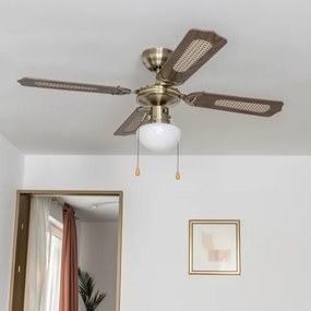 ZEVENTI - Ventilatore da soffitto NAVAGIO 1xE27/60W/230V marrone