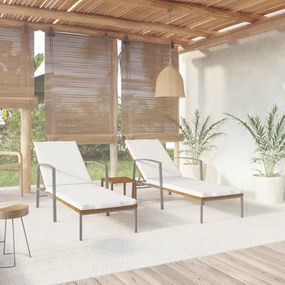 Lettini Prendisole 2 Pz Con Tavolo İn Polyrattan Marrone /