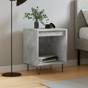 Comodino Grigio Cemento 40x35x50 Cm İn Legno Multistrato /