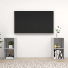 Mobili tv 2 pz grigio cemento 72x35x36,5 cm in truciolato