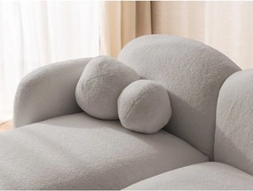 Divano angolare grigio (con penisola a sinistra/con chaise lounge) con rivestimento in bouclé Orbit – Ropez