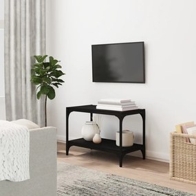 Mobile Porta Tv Nero 60x33x41 Cm İn Legno Multistrato E Acciaio /