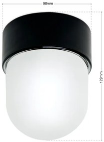 Orion - Plafoniera OSTIA 1xE27/40W/230V Ø 9,8 cm nero