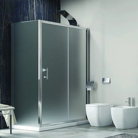 Doccia angolare 150x90 vetro satinato anta scorrevole KF5000S - KAMALU