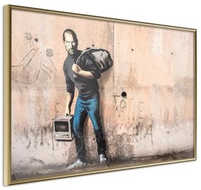 Poster  Banksy: The Son of a Migrant from Syria  Cornice Quadri Cornice d'oro, Larghezza x Altezza Home decor 45x30