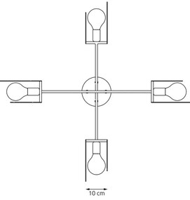 Lampadario a sospensione in acciaio XOTIC 4 nero 4xE27