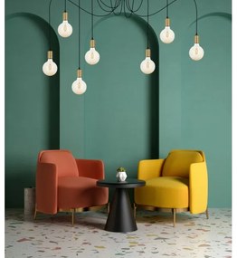 Lampadario a sospensione con filo MIROS 7xE27/60W/230V ragno nero/oro