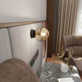 Lampada da Parete ROSSI K1 BL E14 Grafite,Trasparente, Miele Colore del corpo Miele