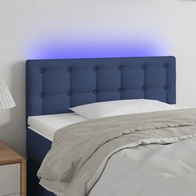 Testiera A Led Blu 100x5x78/88 Cm İn Tessuto /