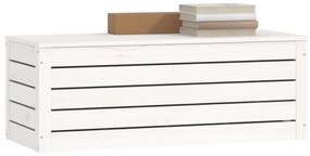 Contenitore portaoggetti bianco 89x36,5x33cm massello di pino