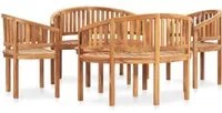 Set Salotto da Giardino 5 pz Design Curvo in Massello di Teak cod mxl 35708