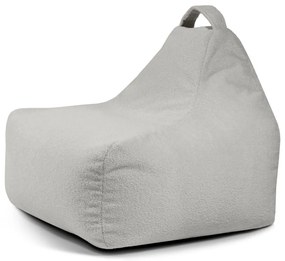 Pouf a sacco per bambini grigio chiaro con rivestimento in bouclé Game Amuse – SLOWDOWN