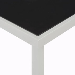 Tavolo da giardino nero 220x90x74,5 cm in acciaio