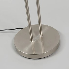 Lampada da terra in acciaio e bianco con braccio di lettura regolabile - Luxor